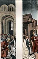 Saint Galmier - Eglise - Volets lateraux du tryptique du 15eme - Mariage de la Vierge et Nativite